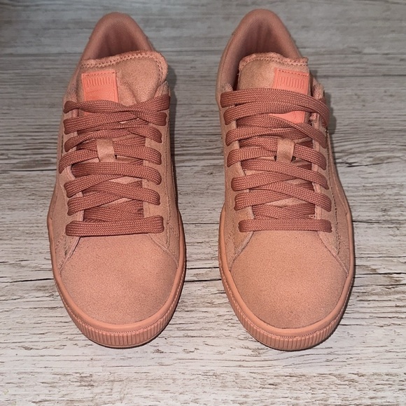 Puma Suede Shell Pink Classic Glitz Lace-Up Sneakers Size 7 - Picture 2 of 8